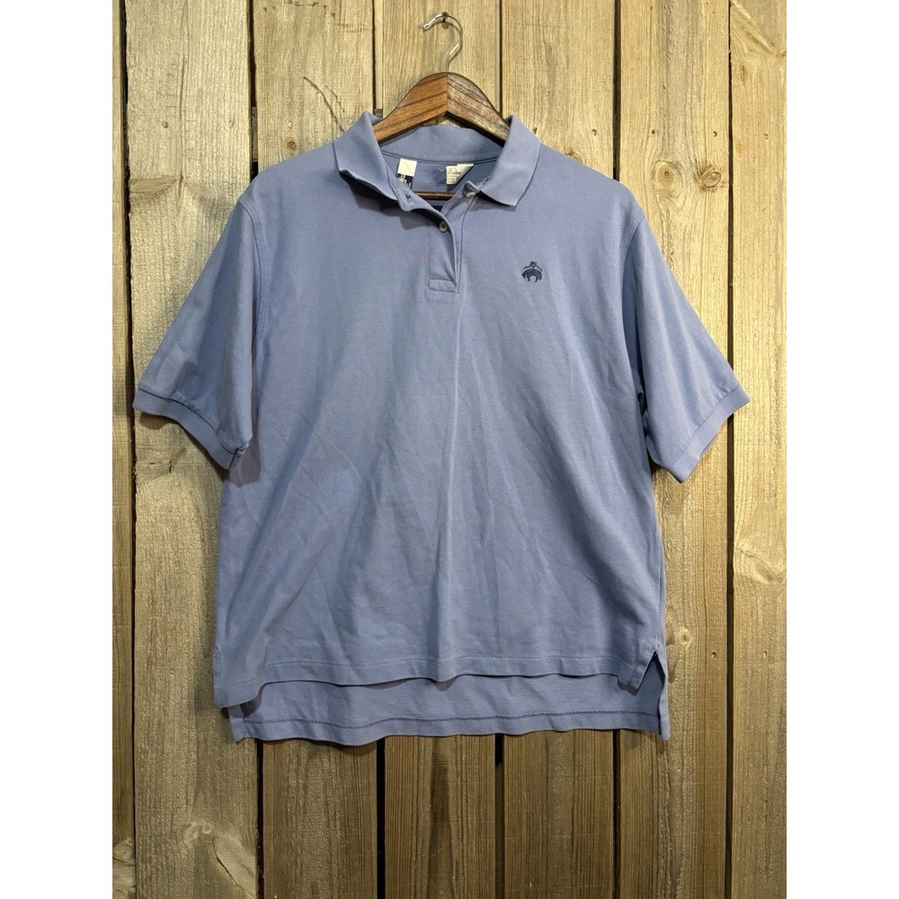 Brooks Brothers Golden Fleece Polo Shirt Men's Medium Pique Blue Madi In The USA